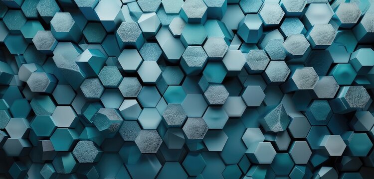 Modern Blue Hexagonal Geometric Background