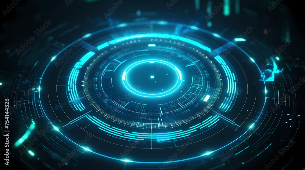 Wall mural 3d abstract network of neural network futuristic technology background