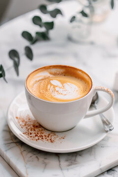 delicious Vanilla Latte - Espresso blended with steamed milk and vanilla syrup for a styled food photography shoot
