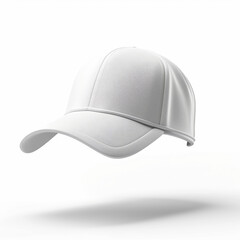 Fototapeta premium a blank white mock up hat floating in the air isolated on white background