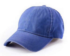Blue Cap - Isolated Baseball Hat in Colorful Fabric for Fashion and Head Protection on White Background