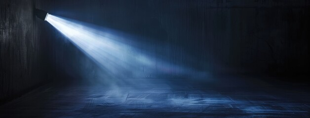 Dramatic Spotlight on Dark Empty Stage