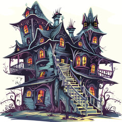 haunted house vector illustration