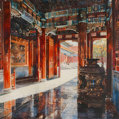 forbidden city glimpse into imperial splendor china beijing chinese - obrazy, fototapety, plakaty