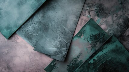 Elegant Teal and Pink Marbled Paper Textures