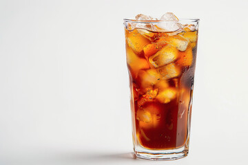 delicious Iced Coffee - Regular brewed coffee served cold over ice in a tall glass for a styled food photography shoot