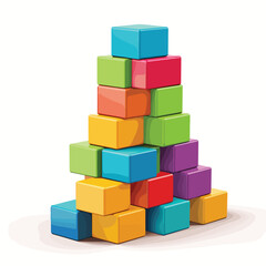Colorful building blocks vector illustration