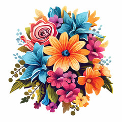 Fototapeta na wymiar Colorful flowers vector illustration