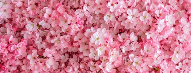 Pink Cherry Blossoms Floral Background Banner