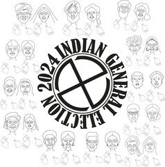 Indian general election 2024 vector illustration.