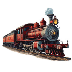 Fototapeta premium A vintage steam train vector illustration