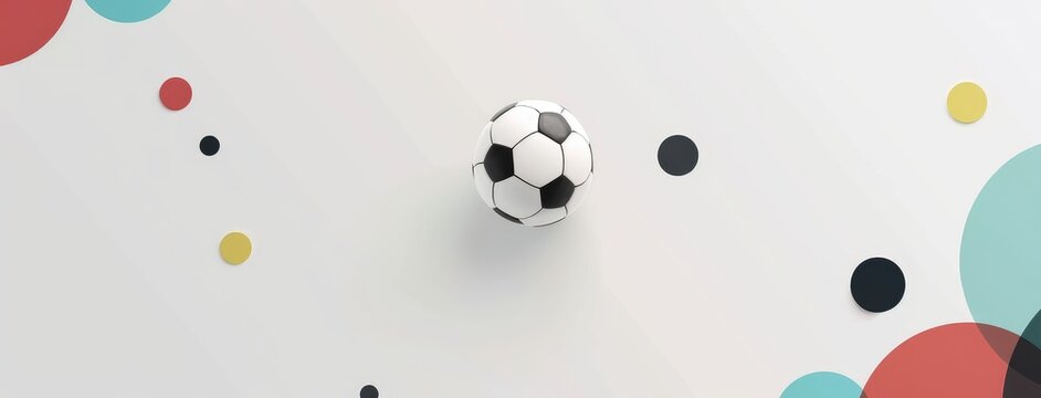 Soccer Ball with Colorful Geometric Shapes