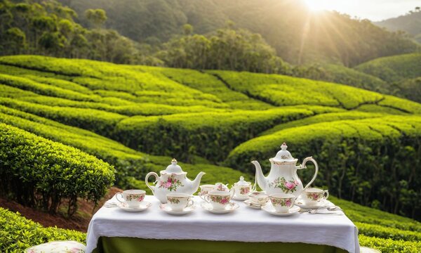 Tea drinking among tea plantations