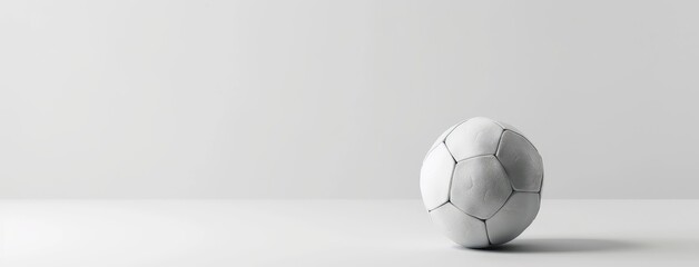 Classic Soccer Ball on White Background with Space