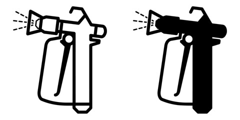 ofvs550 OutlineFilledVectorSign ofvs - paint sprayer vector icon . airless painting sprayer . isolated transparent . black outline and filled version . AI 10 / EPS 10 / PNG . g11893