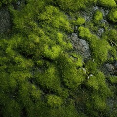 Obraz premium Green moss on the rock.