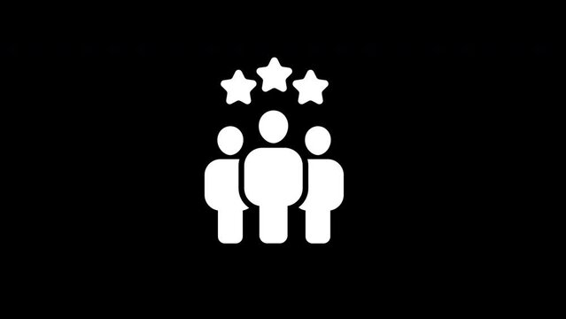 black and white people star rating symbol motion animation design. Suitable for a company logotype