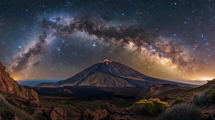 the Milky Way above volcano Teide at the Island od Tenerife - obrazy, fototapety, plakaty