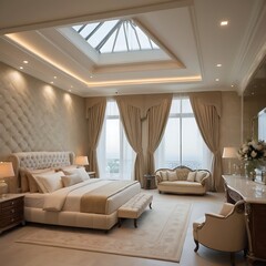 Bedroom interior decoration illustration concept