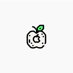 Obraz premium Apple - Symbolizing healthy eating and nutrition symbol, minimal,medical icon