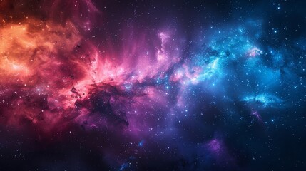 Naklejka premium A dreamy star nebula background, ideal for otherworldly designs, magical posters, or as a captivating backdrop for websites and social media.
