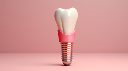 Dental implant, tooth model for dentist to study dentistry