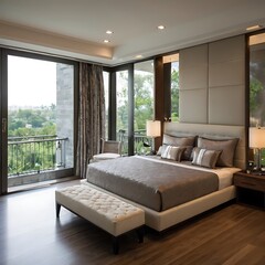 3d rendering beautiful luxury bedroom