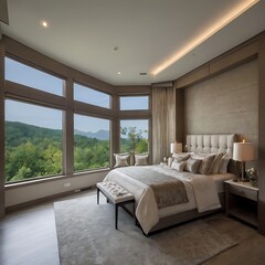 3d rendering beautiful luxury bedroom
