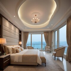 Minimal interior. modern interior of a bedroom