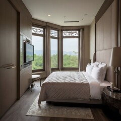 Bedroom interior decoration illustration concept