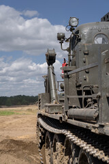 Fototapeta premium HIGHT SPEED TRACK DOZER - Heavy military vehicle for engineering and sapper works 