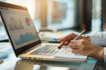 Hands typing on a digital screen with code and a futuristic interface.