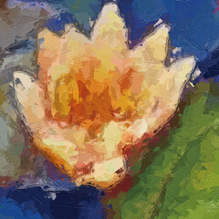 Oil paintings and various flowers, roses, peonies, lotus leaves, and lotus flowers are beautiful