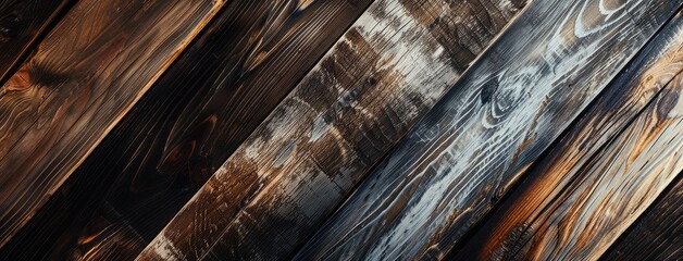 Dark Rustic Wood Planks Textured Background