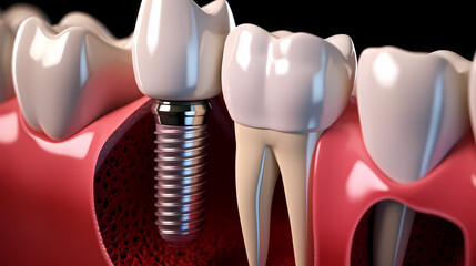 Close-up of dental implant