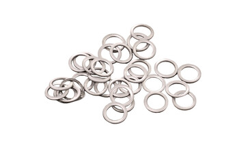 Manufacture of medieval armor and chain mail to protect soldiers in battle, isolated on a white...