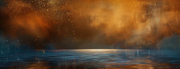 Obraz na płótnie Canvas Sparkling Sunset Horizon with Golden Highlights