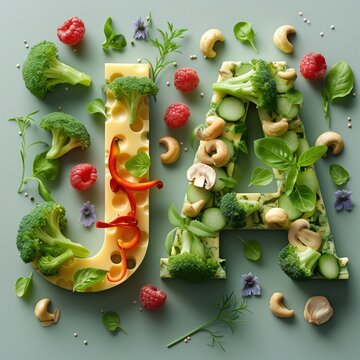 Ja zum Käse! Das Wort "YES" von Käse. Der Käse sagt ja zu dir! Ein "Ja"-Zeichen, das dich ermutigt, richtig zu essen. Vitamine, Veganismus und Gesundheit. Eine Ernährung mit viel Käse. Beitrag
