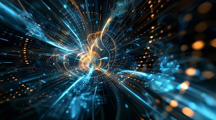 Naklejka premium 3D Abstract Modern Technology Background with Smooth Backlighting