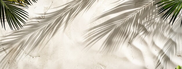Tropical Palm Leaf Shadows on Sandy Beach