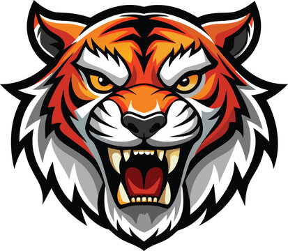 an-angry--tiger-head-logo vector illustration.eps