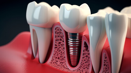 Close-up of dental implant