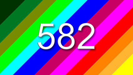 582 colorful rainbow background year number