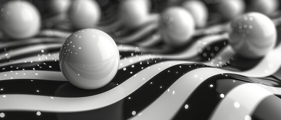 black and white ball in wave