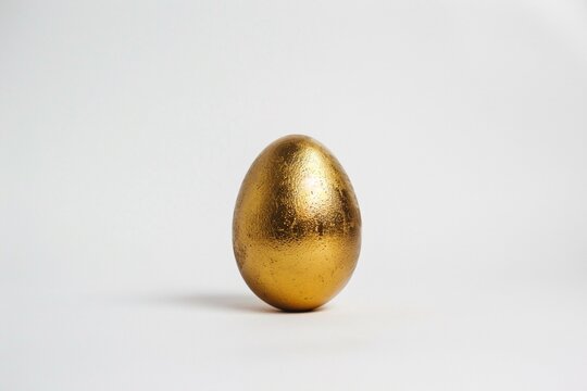 a gold egg on a white background
