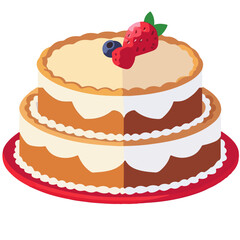Fruit Cake Vector Illustration for you party, bakery & pastry | Delicious and sweet