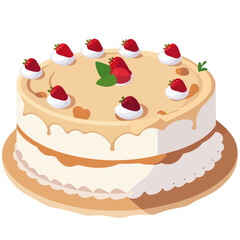 Fruit Cake Vector Illustration for you party, bakery & pastry | Delicious and sweet