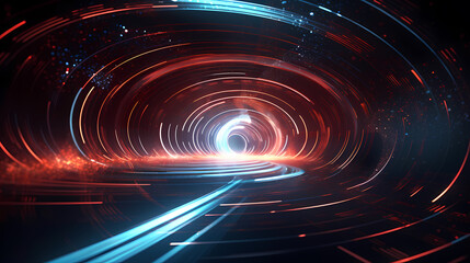 Obraz premium Sci-fi futuristic futuristic sci-fi tunnel, neon tunnel background