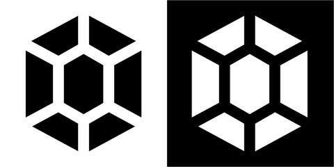 black and white shapes logo diamond 