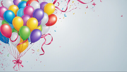 background with balloons and ribbons